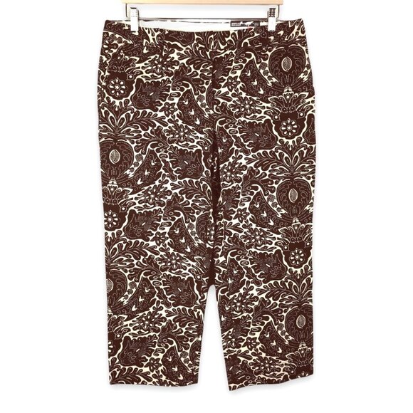 Land's End Chocolate Brown Capri Pants  Size 12 Petite  NWT - Picture 1 of 5